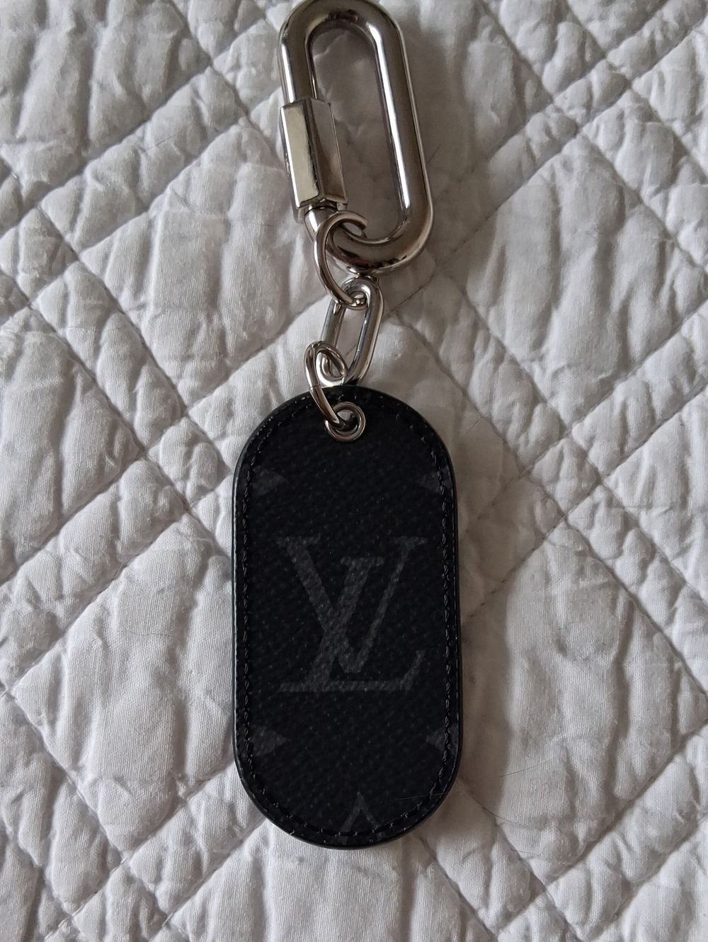 Louis Vuitton Monogram Eclipse Canvas Tag Key Holder and Bag Charm Black